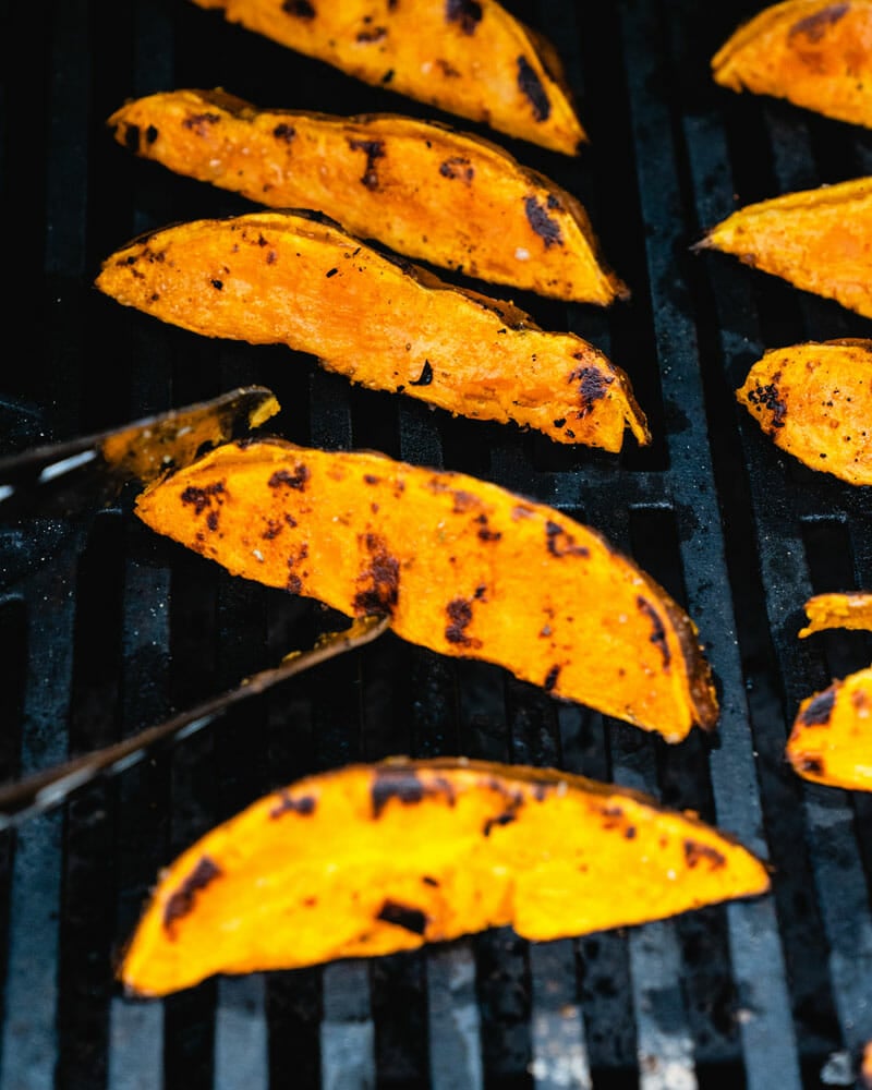 Grilled sweet potatoes