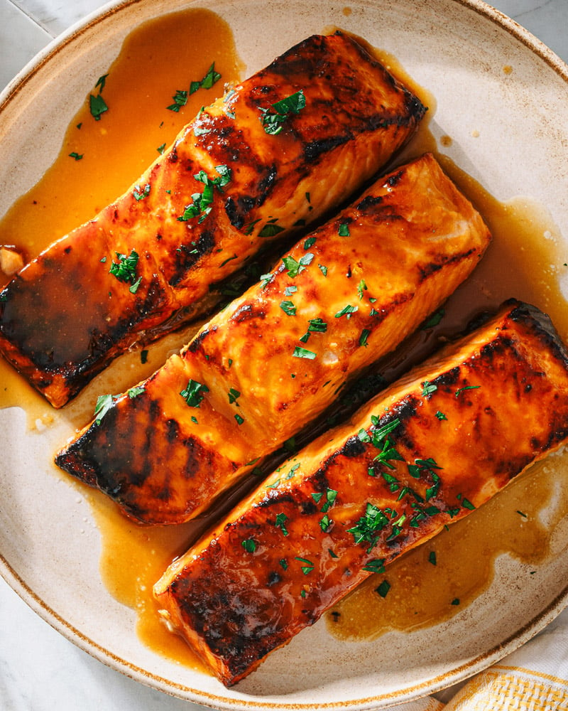 Honey glazed salmon