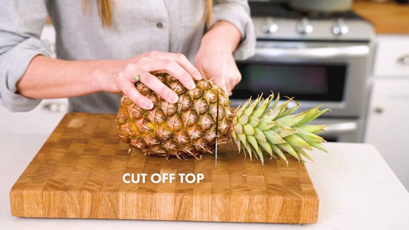 How to Cut a Pineapple | Cut off the top