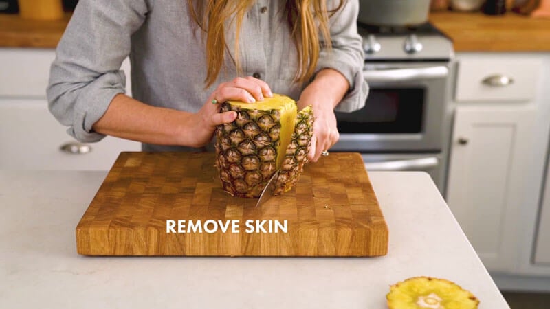 How to Cut a Pineapple | Remove skin