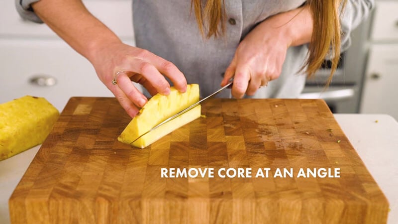 How to Cut a Pineapple | Remove core at an angle