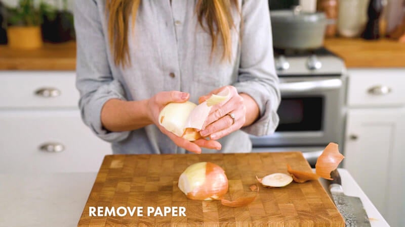 How to Cut an Onion | Remove paper