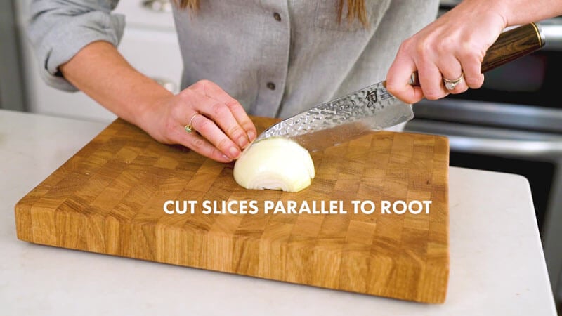 How to Cut an Onion | Cut slices parallel to root