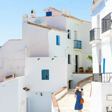 Spain travel | Frigiliana Spain | Woman in Spain | Blue dress